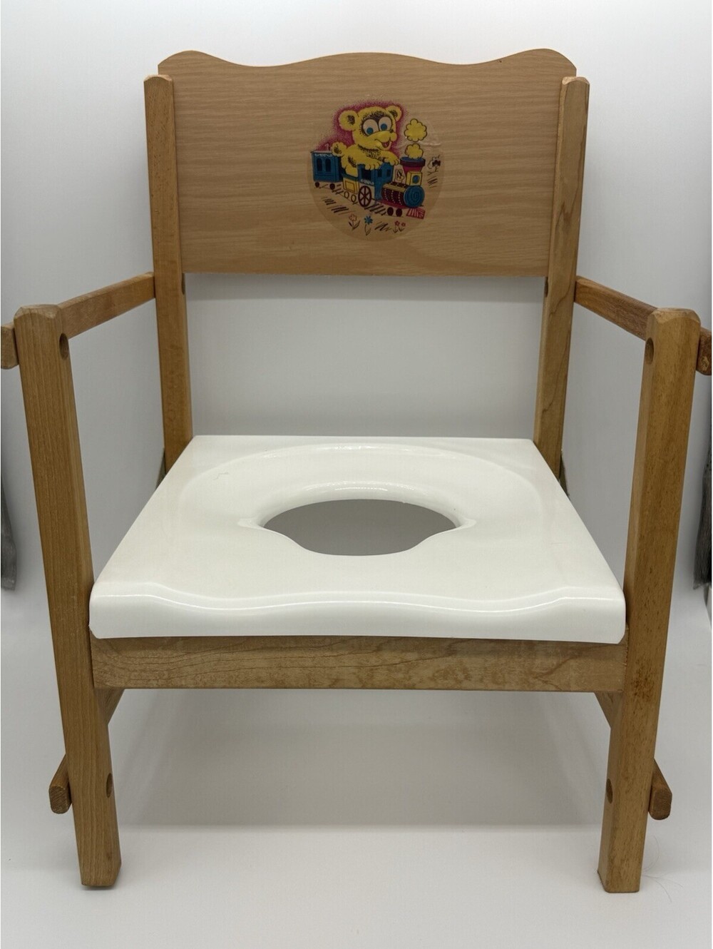 Vintage Honeysuckle Wooden Potty Chair No Tray Or Catch Pan
